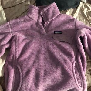 Pink Patagonia button up sweatshirt